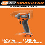 RIDGID 18V SubCompact Brushless 2-Tool Combo Kit with Drill/Driver, Impact Driver, (2) 2.0 Ah Batteries, Charger, and Tool Bag