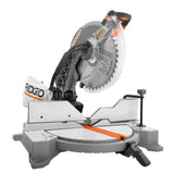 RIDGID 15 Amp Corded 12 in. Dual Bevel Miter Saw with LED + Universal Mobile Miter Saw Stand with Mounting Braces
