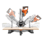 RIDGID 15 Amp Corded 12 in. Dual Bevel Miter Saw with LED + Universal Mobile Miter Saw Stand with Mounting Braces