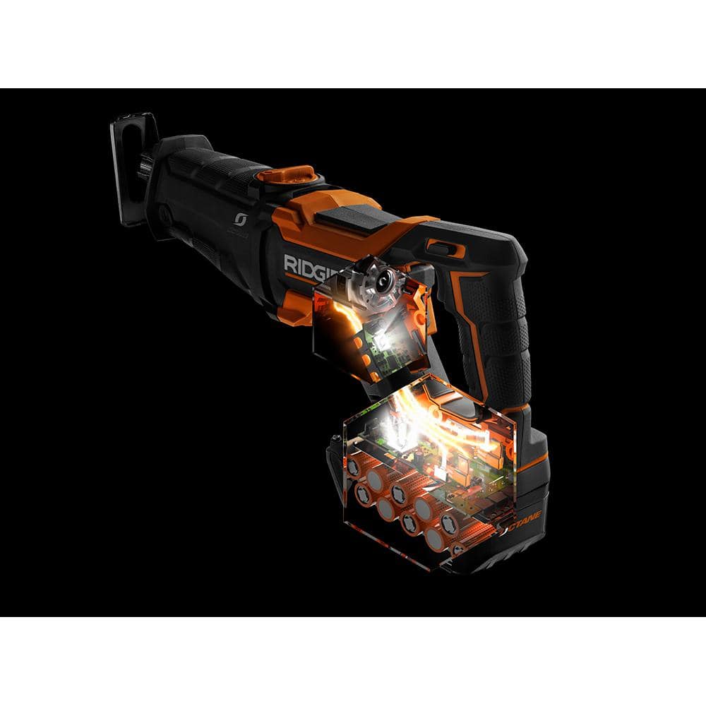 RIDGID 18V OCTANE Brushless Cordless Reciprocating Saw with 6.0Ah OCTANE Battery (Charger Not Included)