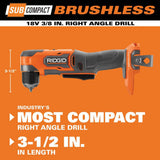 RIDGID 18V SubCompact Brushless Cordless 3/8 in. Right Angle Drill with (2) 2.0 Ah Compact Lithium-Ion Batteries