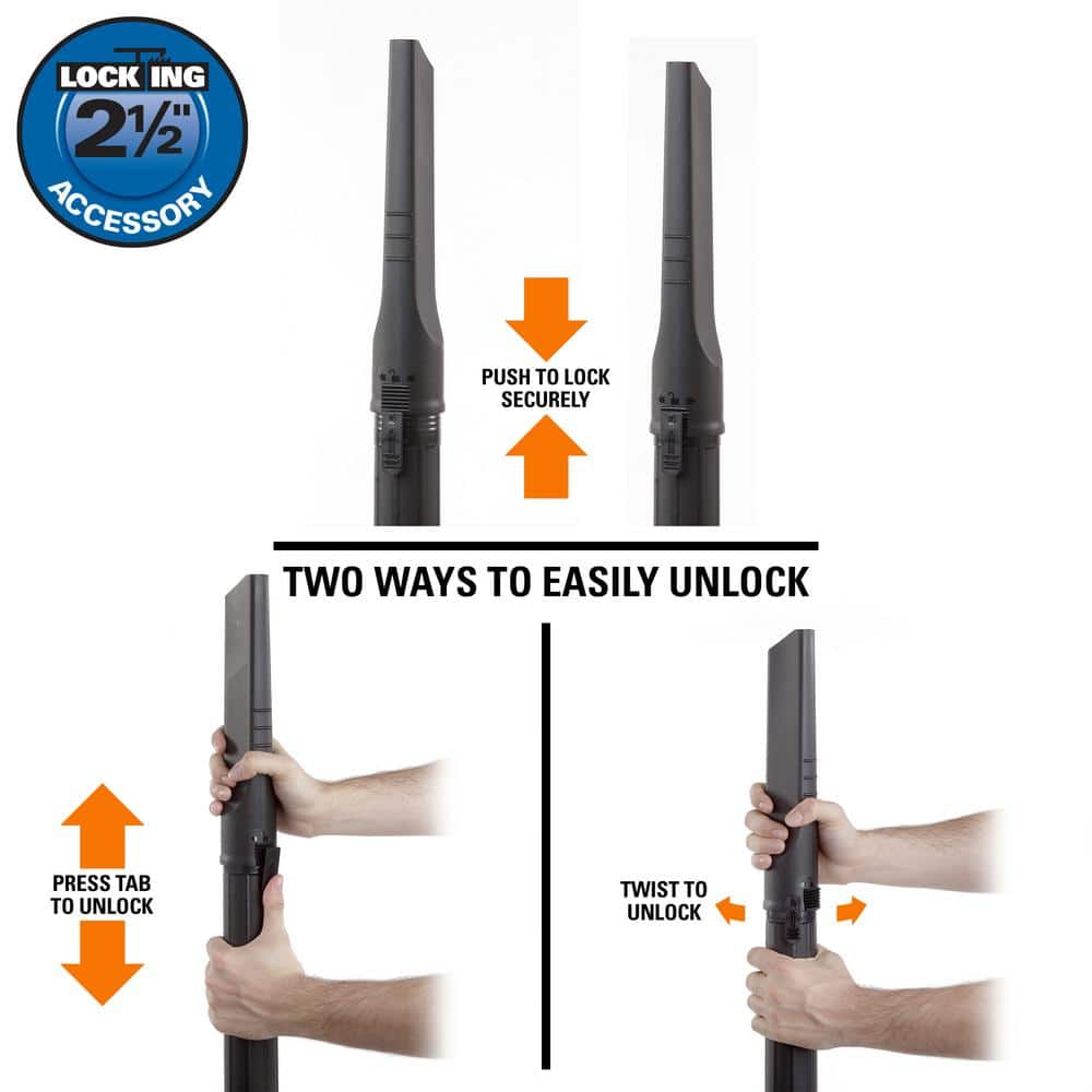 RIDGID 2-1/2 in. Locking Accessory Crevice Tool for Wet/Dry Vacs (LA2502)