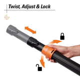 2-1/2 in. Locking Telescoping Extension Wand Accessory Shop Vac Attachment for RIDGID Wet Dry Vacuums