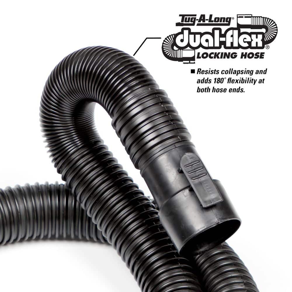 RIDGID 1-7/8 in. x 7 ft. Tug-A-Long Dual-Flex Locking Vacuum Hose with Adapter for Wet/Dry Shop Vacuums