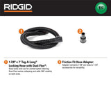 RIDGID 1-7/8 in. x 7 ft. Tug-A-Long Dual-Flex Locking Vacuum Hose with Adapter for Wet/Dry Shop Vacuums