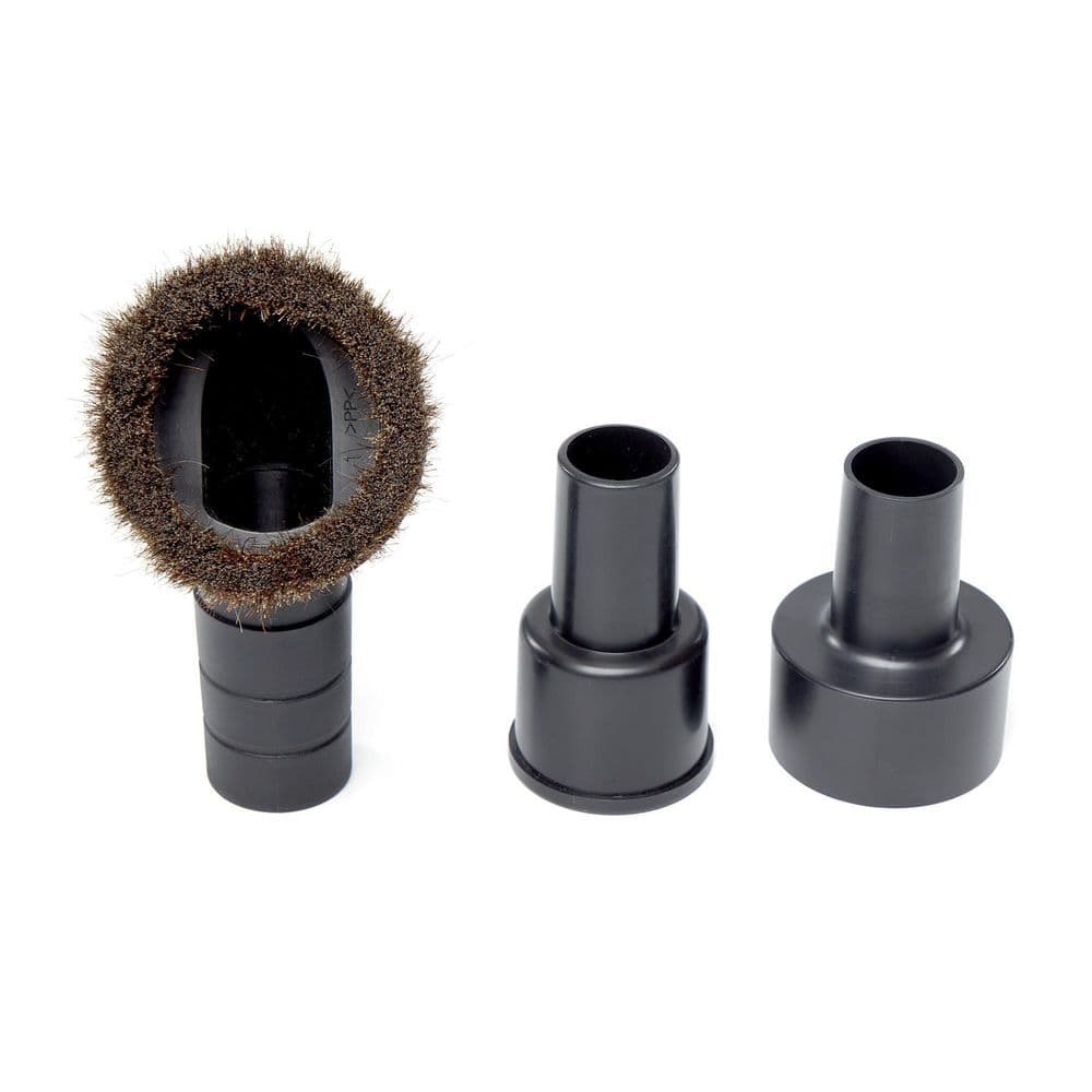 1-1/4 in. Natural Hair Dusting Brush Shop Vac Attachment with 1-7/8 in., 2-1/2 in. Adapters for RIDGID Wet Dry Vacuums