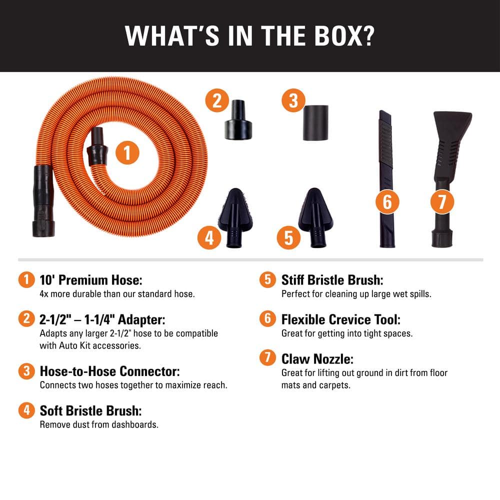 1-1/4 in. Premium Car Cleaning Accessory Kit for RIDGID Wet/Dry Shop Vacuums