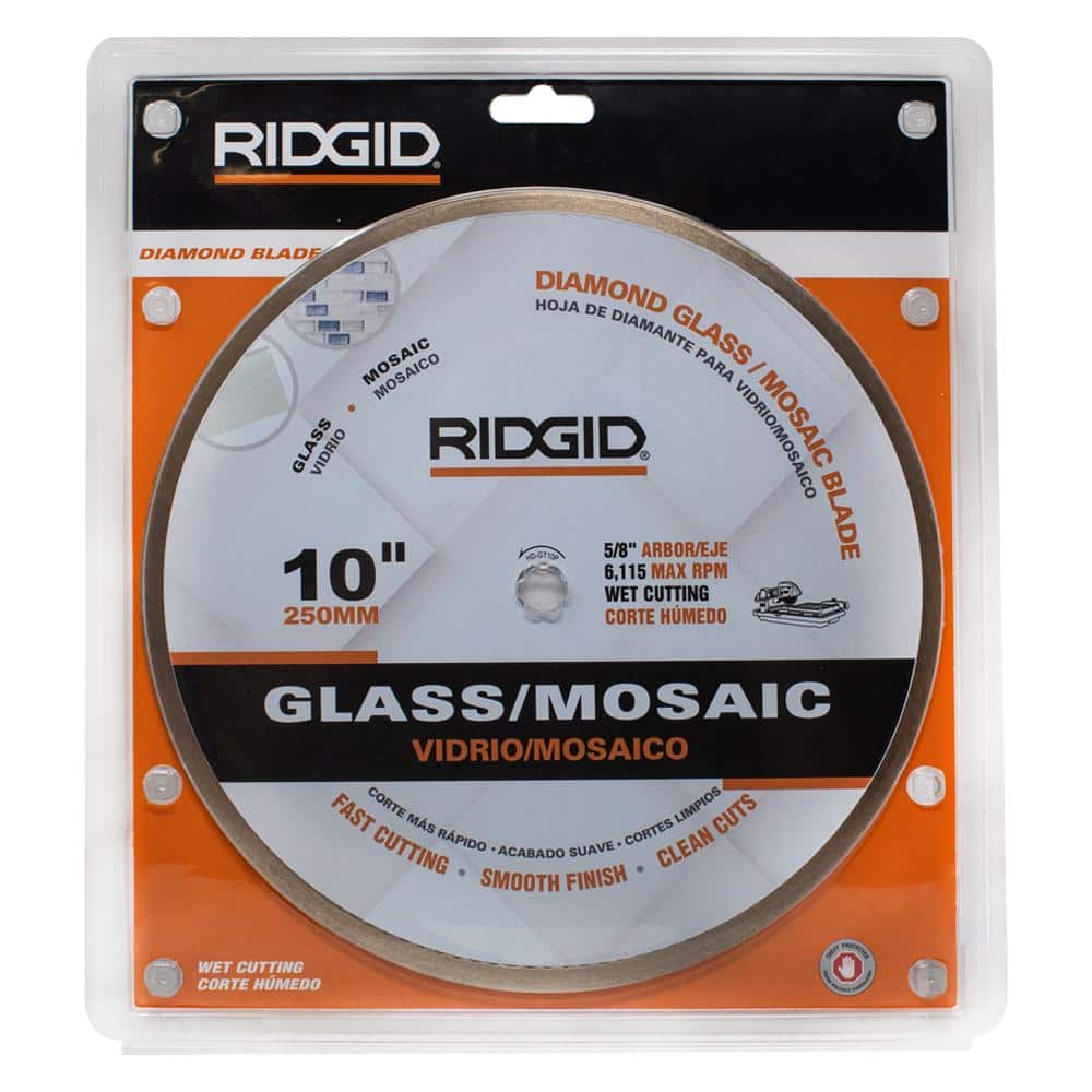 RIDGID 10 in. Glass/Mosaic Diamond Tile Blade, 5/8 in. Arbor (HD-GT10P)