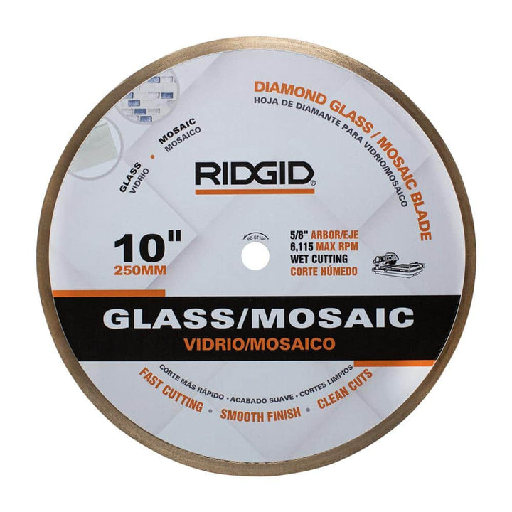 RIDGID 10 in. Glass/Mosaic Diamond Tile Blade, 5/8 in. Arbor (HD-GT10P)