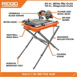 RIDGID 9 Amp Corded 7 in. Wet Tile Saw with Stand (R4031S)