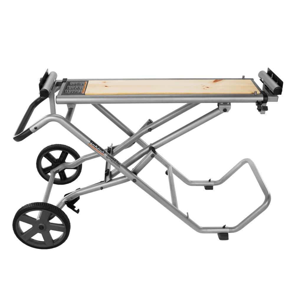 RIDGID Universal Foldable Mobile Miter Saw Stand with Mounting Braces, AC9946
