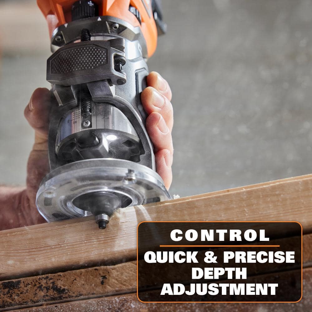 RIDGID 18V Brushless Cordless Compact Router with FREE 4.0 Ah Lithium-Ion Battery