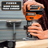 RIDGID 18V Brushless Cordless Compact Router with FREE 4.0 Ah Lithium-Ion Battery