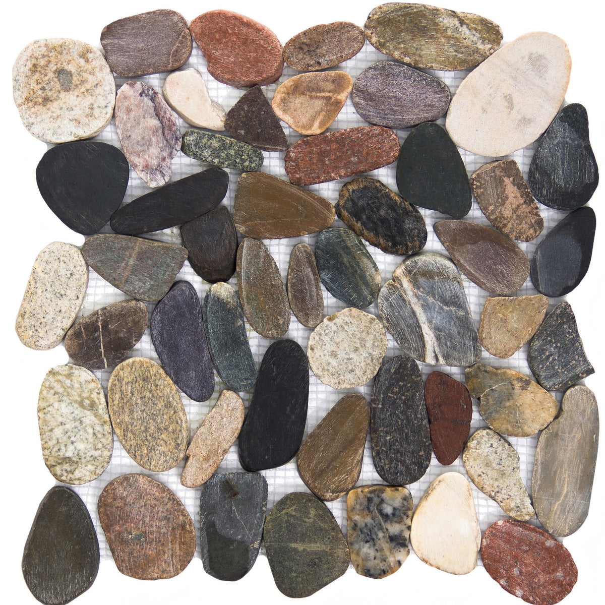Emser Flat Rivera Pebble 10-Pack Natural Stone Border Tile, 12 in. x 12 in.