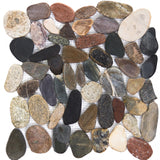 Emser Flat Rivera Pebble 10-Pack Natural Stone Border Tile, 12 in. x 12 in.