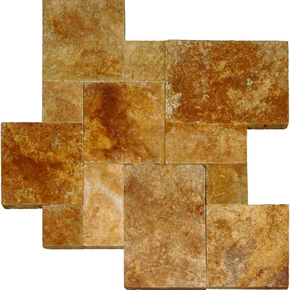 MSI Riviera 10 Piece Tumbled Travertine Paver Tile Kit (480 Sq. Ft. / Pallet)