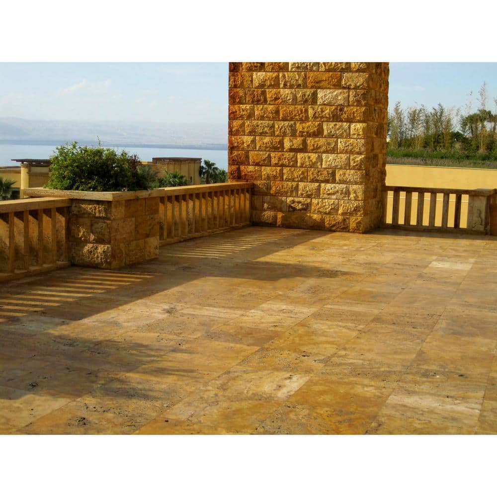 MSI Riviera 10 Piece Tumbled Travertine Paver Tile Kit (480 Sq. Ft. / Pallet)