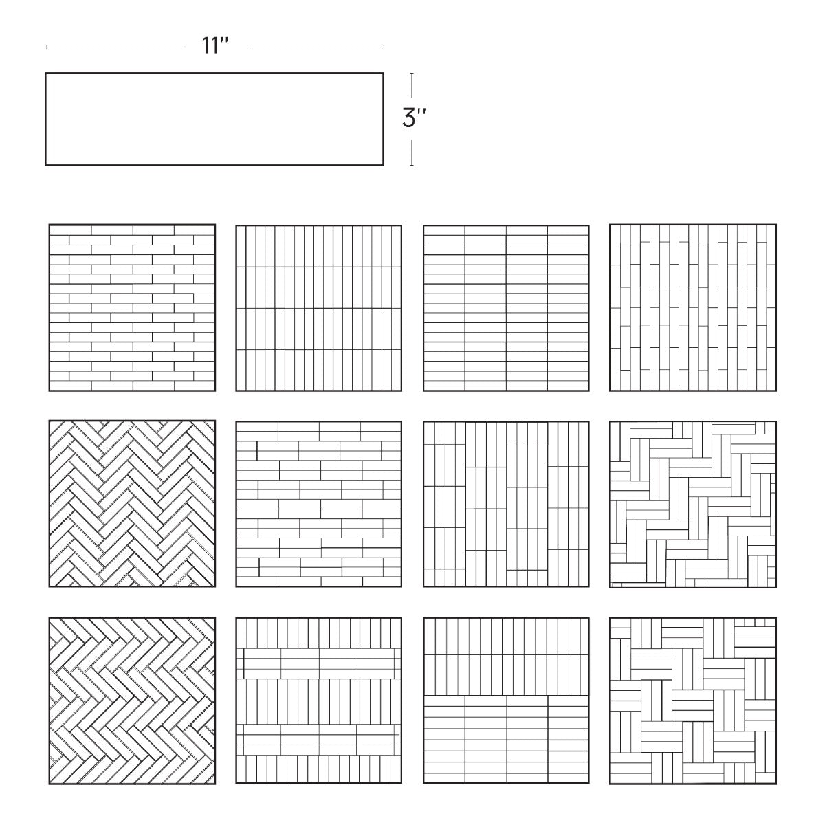 Roller Black Matte Porcelain Subway Tile - 3x11 Inch