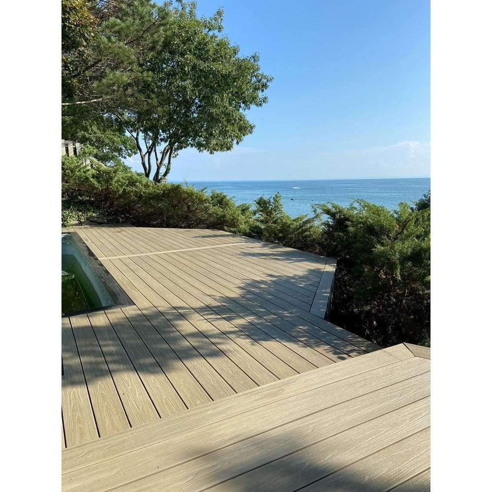 NewTechWood UltraShield Naturale Magellan 1 in. x 6 in. x 16 ft. Roman Antique Solid with Groove Composite Decking Board (49-Pack)