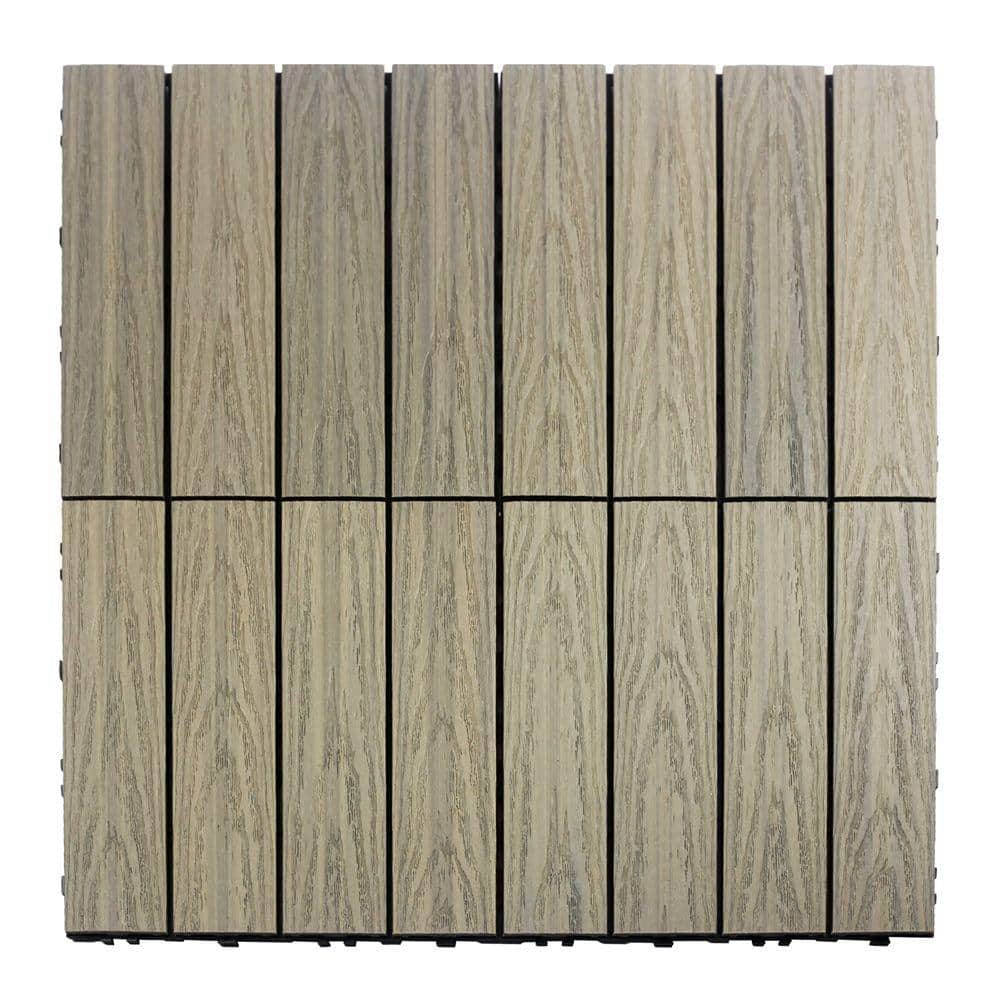 NewTechWood UltraShield Naturale 1 ft. x 1 ft. Quick Deck Outdoor Composite Deck Tile Sample in Roman Antique