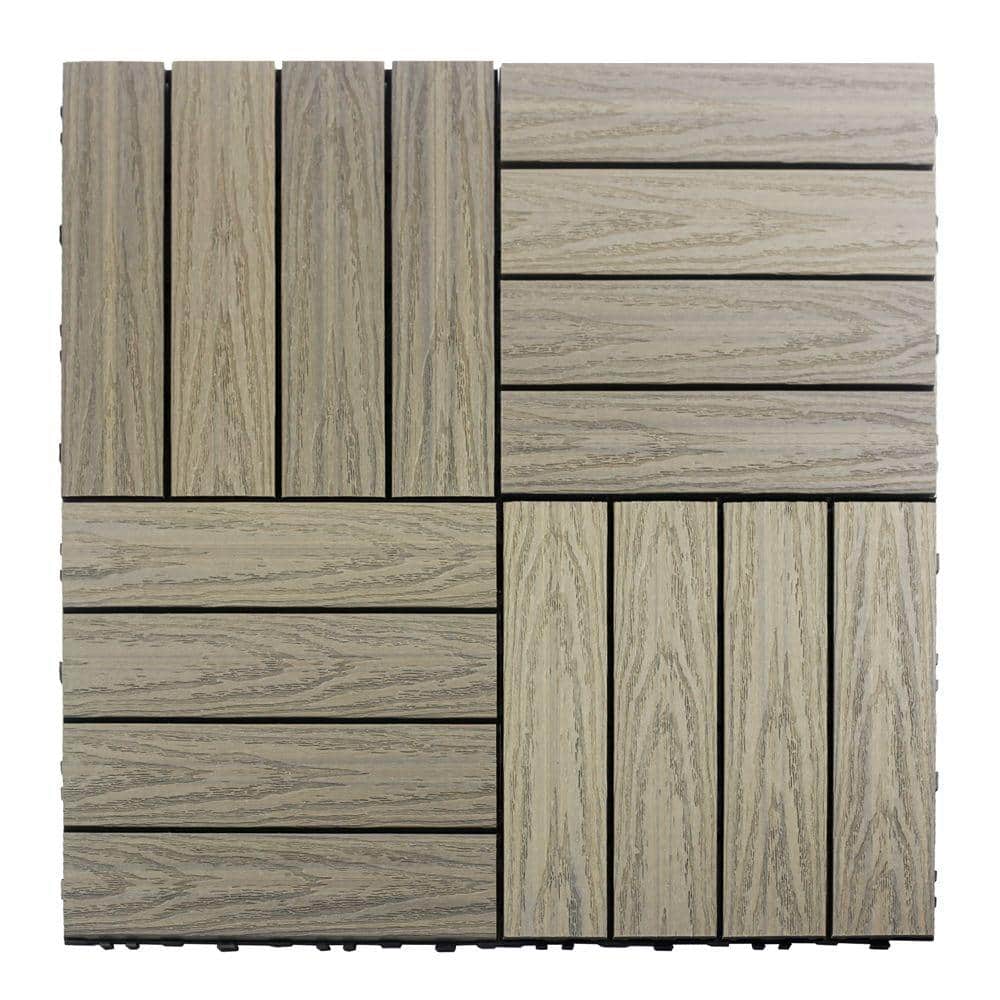 NewTechWood UltraShield Naturale 1 ft. x 1 ft. Quick Deck Outdoor Composite Deck Tile Sample in Roman Antique