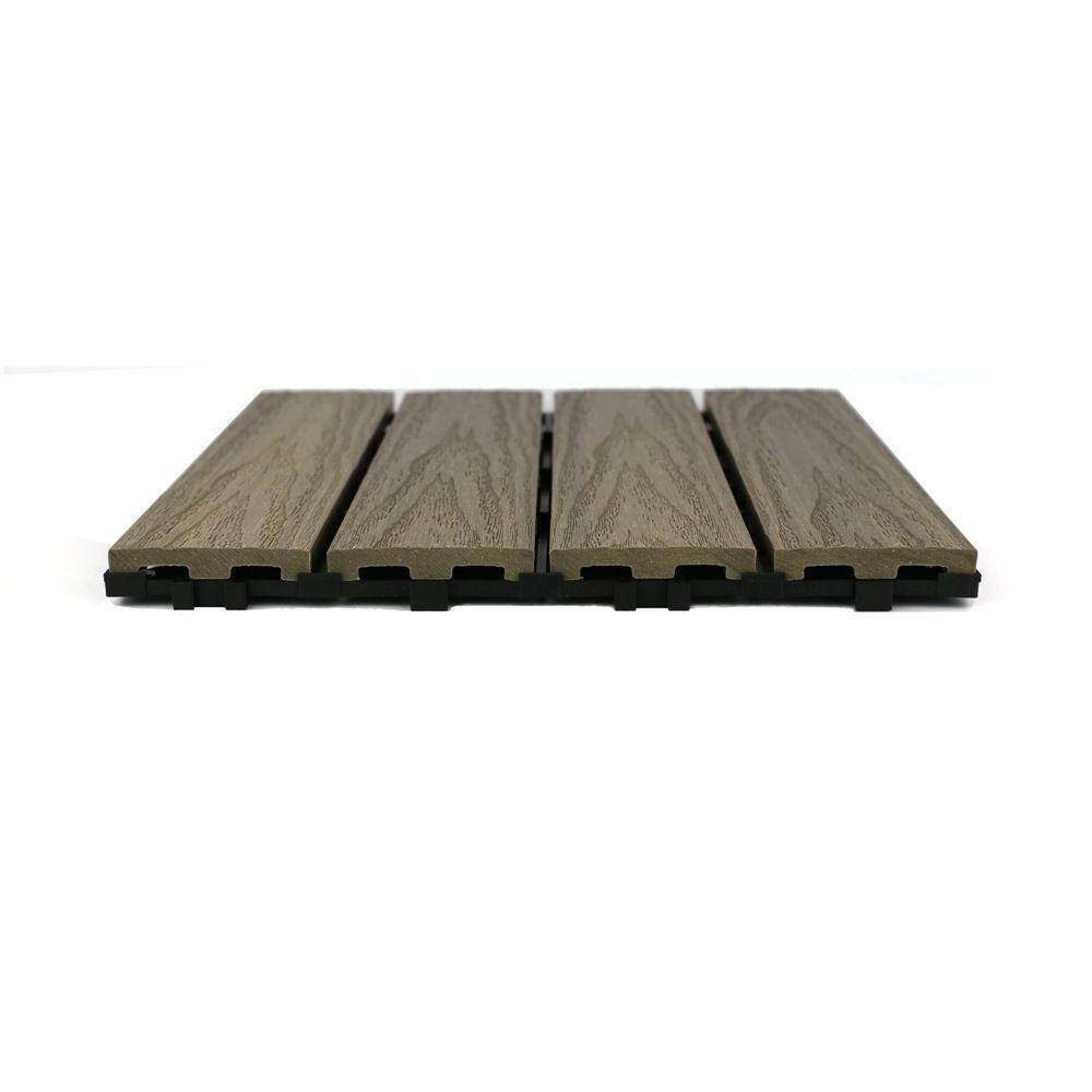 NewTechWood UltraShield Naturale 1 ft. x 1 ft. Quick Deck Outdoor Composite Deck Tile Sample in Roman Antique