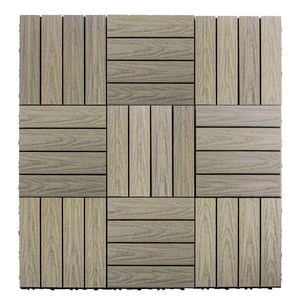 NewTechWood UltraShield Naturale 1 ft. x 1 ft. Quick Deck Outdoor Composite Deck Tile Sample in Roman Antique