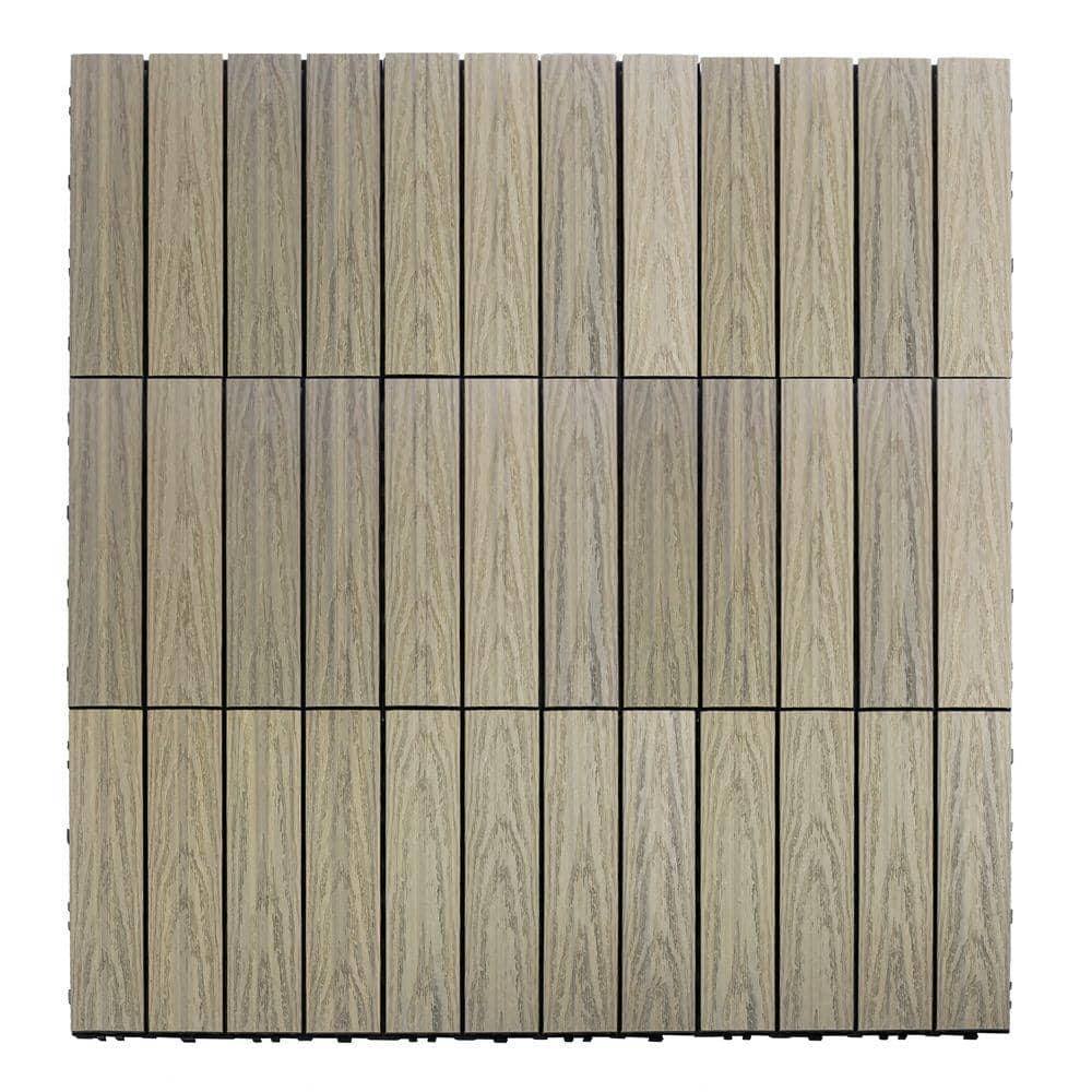 NewTechWood UltraShield Naturale 1 ft. x 1 ft. Quick Deck Outdoor Composite Deck Tile Sample in Roman Antique