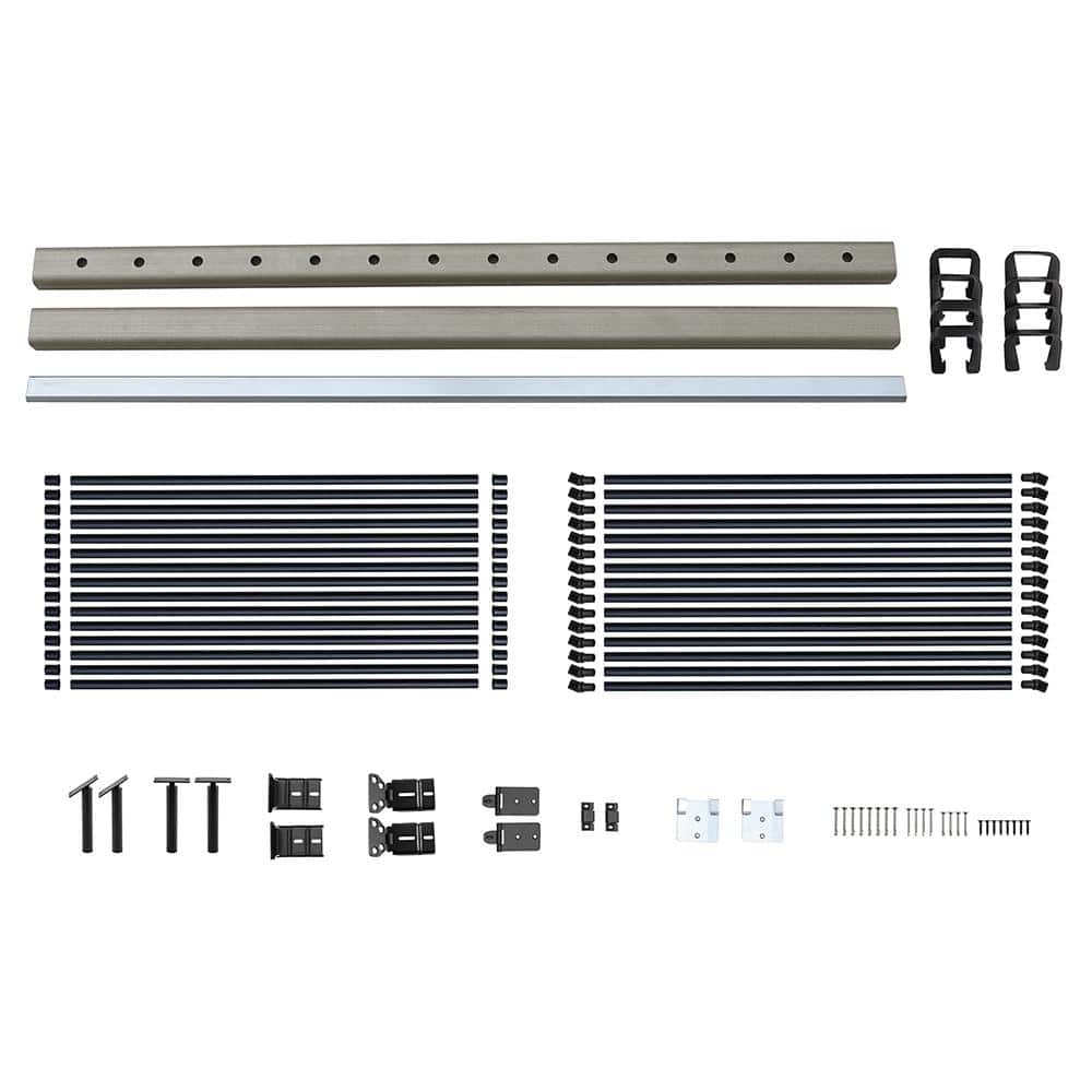NewTechWood Ultrashield Hemispheres 36 in. x 3 in. x 6 ft. Roman Antique Gray Composite Railing Kit