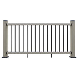 NewTechWood Ultrashield Hemispheres 36 in. x 3 in. x 6 ft. Roman Antique Gray Composite Railing Kit