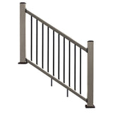 NewTechWood Ultrashield Hemispheres 36 in. x 3 in. x 6 ft. Roman Antique Gray Composite Railing Kit