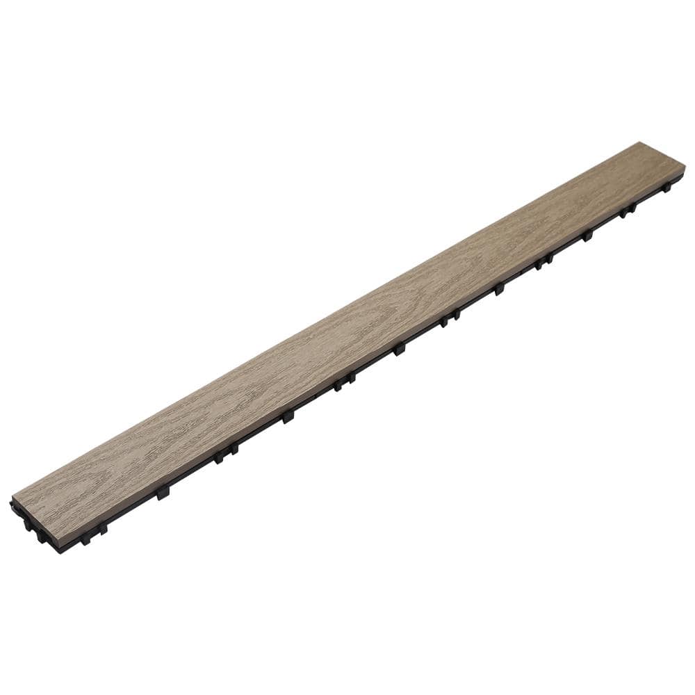 NewTechWood UltraShield Naturale 3 in. x 3 ft. Quick Composite Single Slat Deck Tile in Roman Antique (4-Pieces per Box)