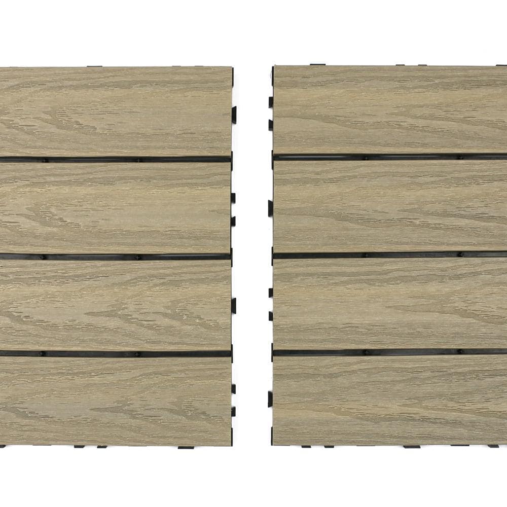 NewTechWood UltraShield Naturale 1 ft. x 2 ft. Quick Deck Outdoor Composite Deck Tile in Roman Antique (20 sq. ft. Per Box)
