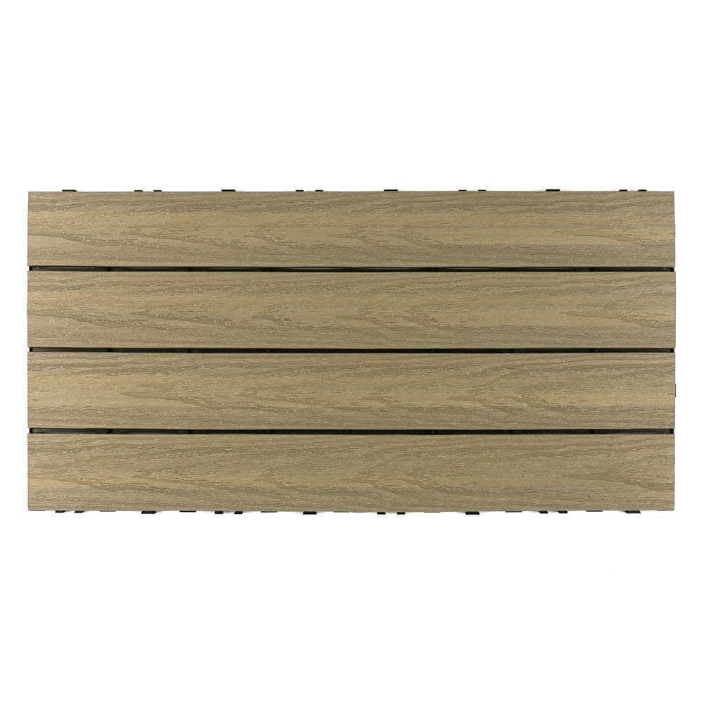 NewTechWood UltraShield Naturale 1 ft. x 2 ft. Quick Deck Outdoor Composite Deck Tile in Roman Antique (20 sq. ft. Per Box)