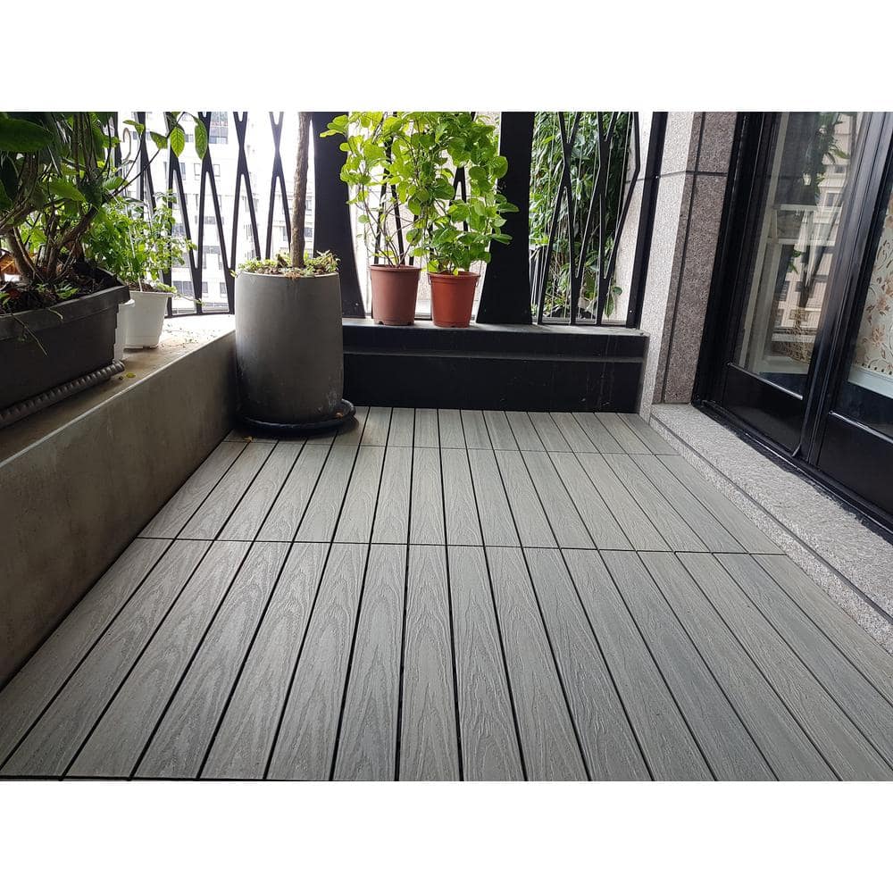 NewTechWood UltraShield Naturale 1 ft. x 2 ft. Quick Deck Outdoor Composite Deck Tile in Roman Antique (20 sq. ft. Per Box)