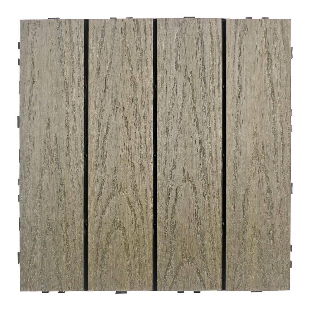 NewTechWood UltraShield Naturale 1 ft. x 2 ft. Quick Deck Outdoor Composite Deck Tile in Roman Antique (20 sq. ft. Per Box)
