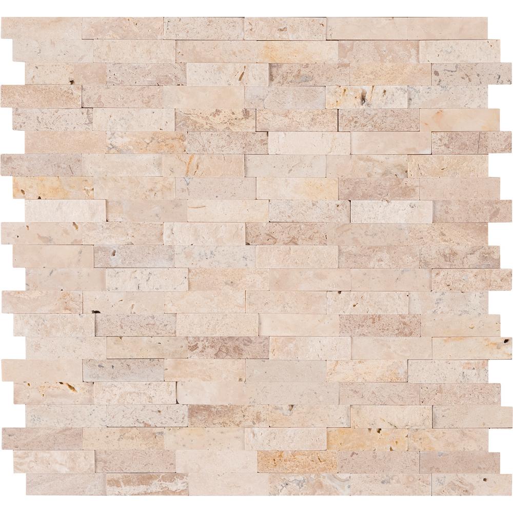 MS International STIK Wall-Tile Roman Beige 12 x 12 Stone Peel & Stick Mosaic Tile
