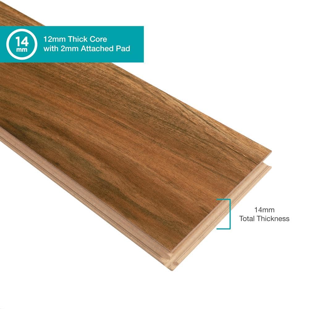Pergo Defense+ Roselawn Teak 14 mm T x 5.2 in. W Waterproof Laminate Wood Flooring (13.74 sqft/case)