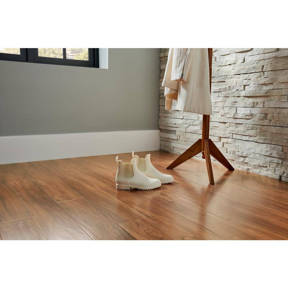 Pergo Defense+ Roselawn Teak 14 mm T x 5.2 in. W Waterproof Laminate Wood Flooring (13.74 sqft/case)