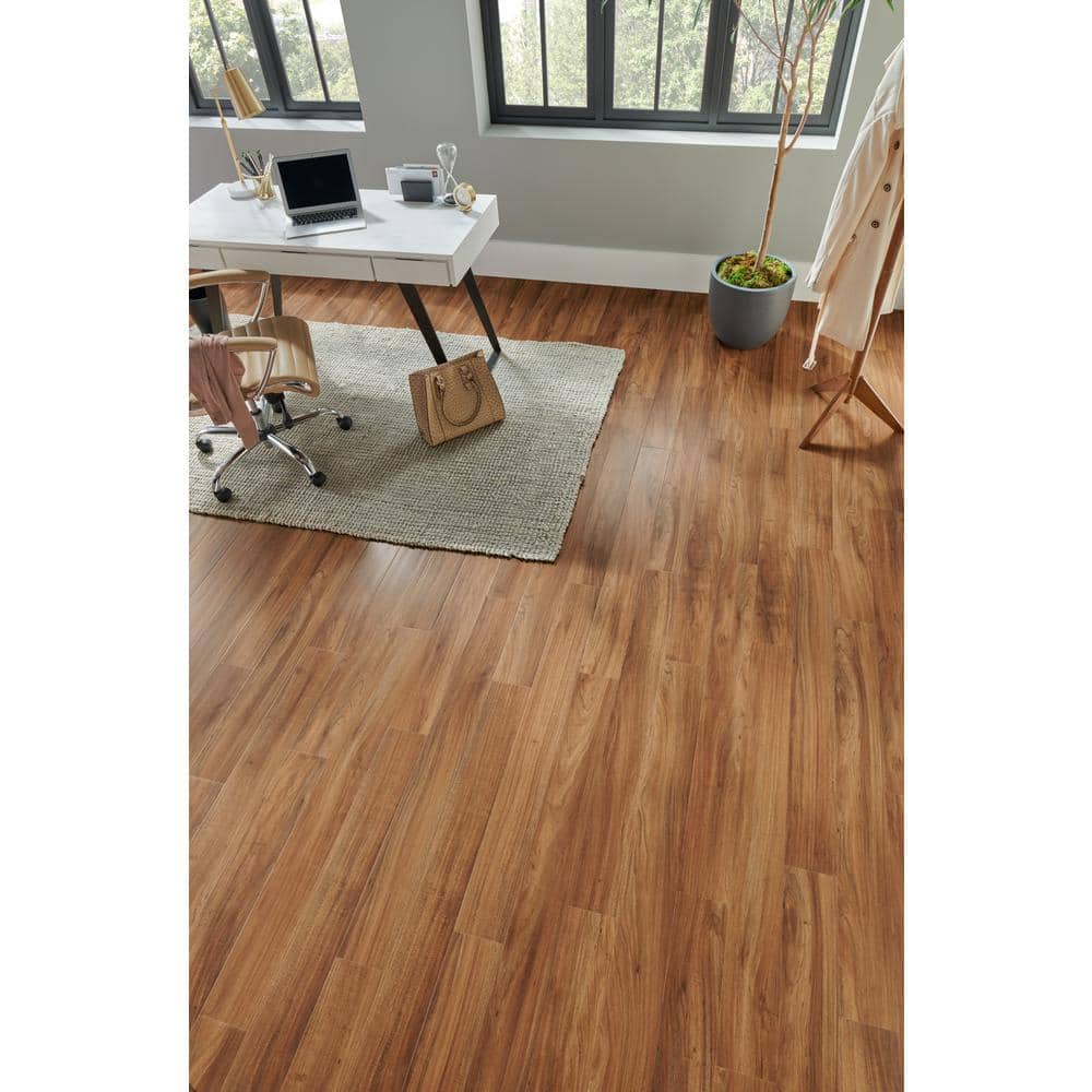 Pergo Defense+ Roselawn Teak 14 mm T x 5.2 in. W Waterproof Laminate Wood Flooring (13.74 sqft/case)