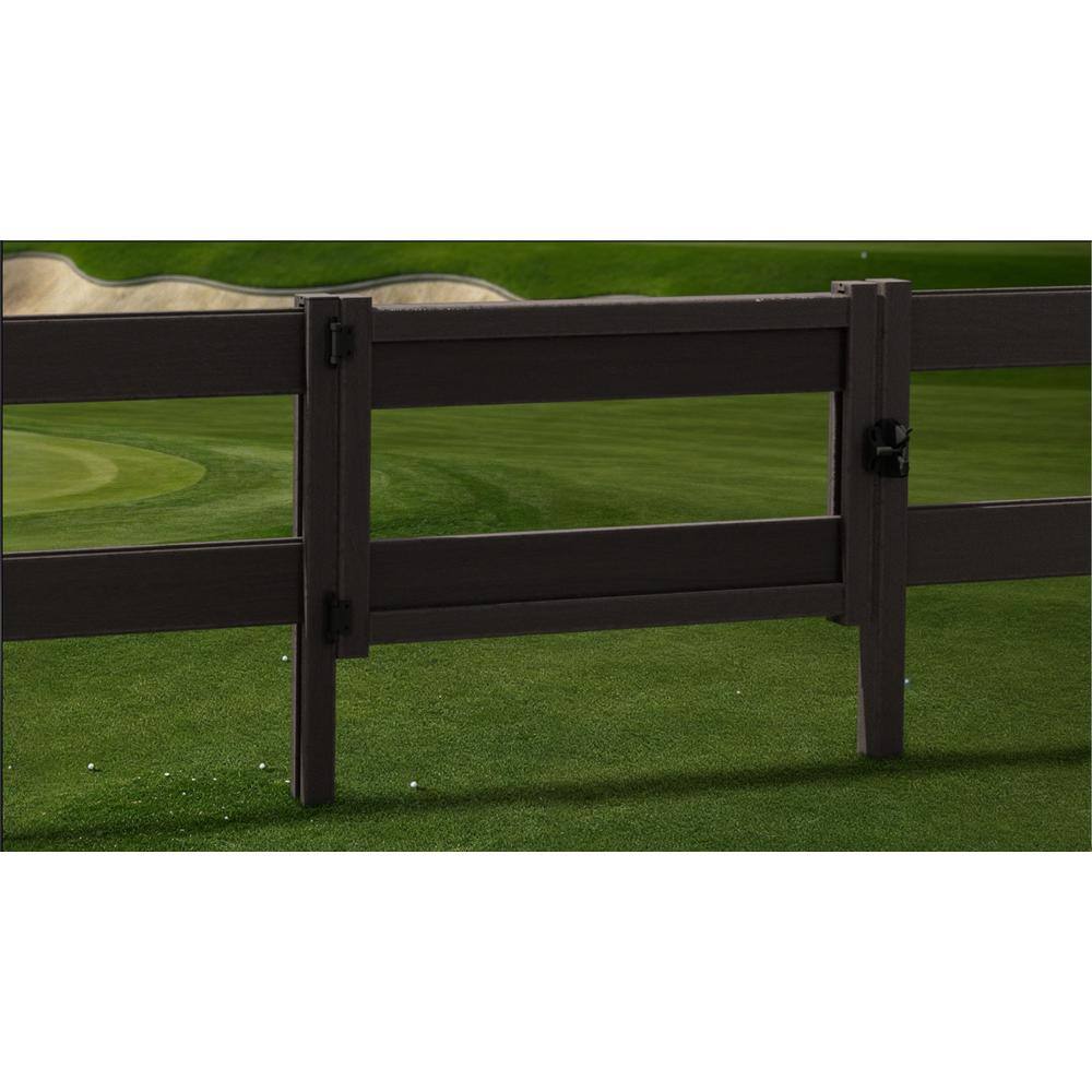Natures Composites Composite Modern 2-Board Ranch Rail ( 3 ft. H x 4 ft. W) Raven (Black) Fence Gate