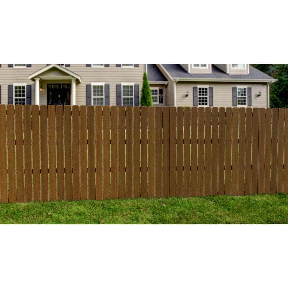 Natures Composites Composite Fence and Gate Picket - Dog Ear - Rosewood (Brown) - 3/8in. x 5in. x 5 3/4ft. (7-Pack)