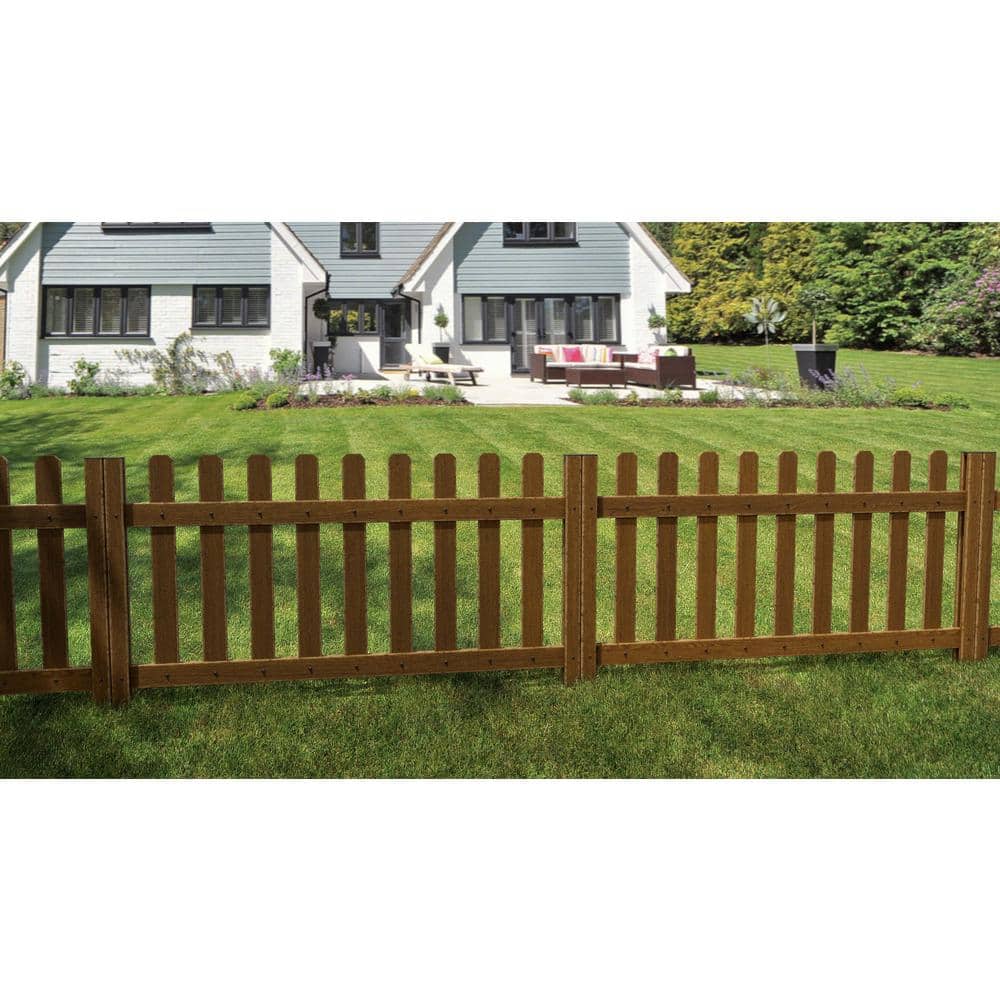 Natures Composites Composite Fence and Gate Picket - Dog Ear - Rosewood (Brown) - 3/8in. x 5in. x 5 3/4ft. (7-Pack)