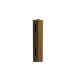 Natures Composites Composite 2-Rail Start/End Post with Post Cap for Traditional Ranch Rail System (5 in. x 5 in. x 50 in. L) Rosewood