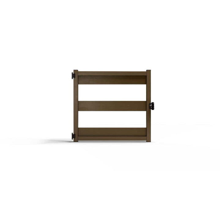 Natures Composites Composite Modern 3-Board Ranch Rail (3.5 ft. H x 4 ft. W) Rosewood (Brown) Fence Gate