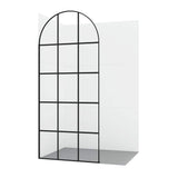 ROSWELL Aranaz 34 in. W x 78 in. H Fixed Single Panel Framed Shower Door in Matte Black with Clear Glass