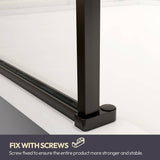 ROSWELL Aranaz 34 in. W x 78 in. H Fixed Single Panel Framed Shower Door in Matte Black with Clear Glass