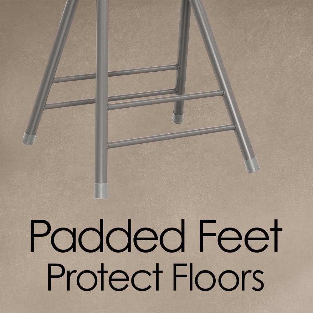 Lavish Home 24 in. Royal Blue Heavy-Duty Padded Round Folding Bar Stool