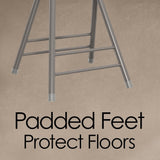 Lavish Home 24 in. Royal Blue Heavy-Duty Padded Round Folding Bar Stool