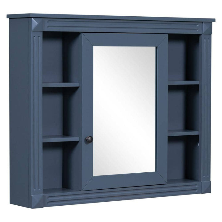 Miscool Ami 35 in. W x 7.1 in. D x 28.7 in. H Rectangular Bathroom Storage Medicine Cabinet with Mirror In Blue